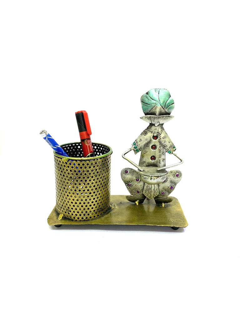 Metallic Musical Theme Metal Pen Stand Multipurpose Holders Tamrapatra