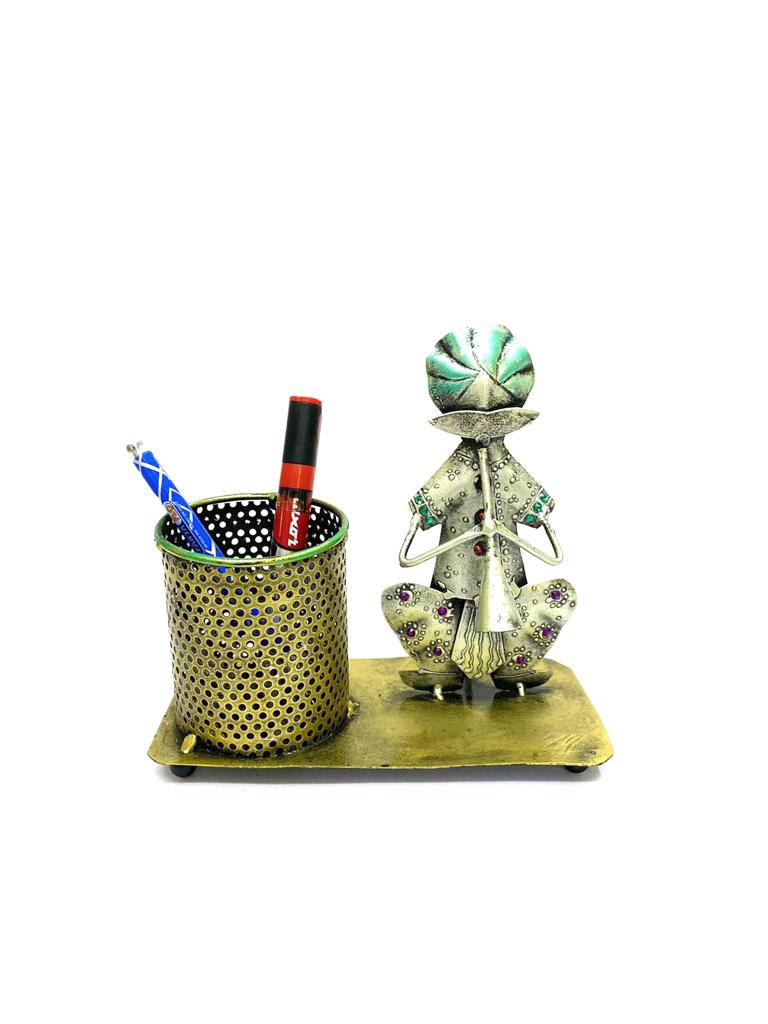 Metallic Musical Theme Metal Pen Stand Multipurpose Holders Tamrapatra