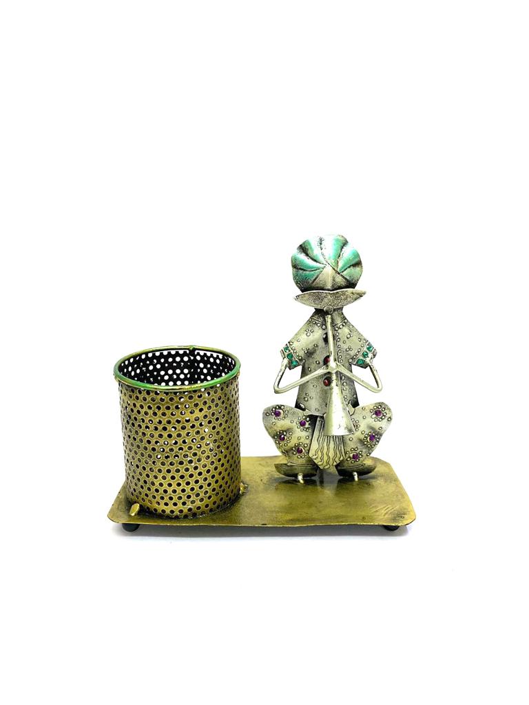 Metallic Musical Theme Metal Pen Stand Multipurpose Holders Tamrapatra