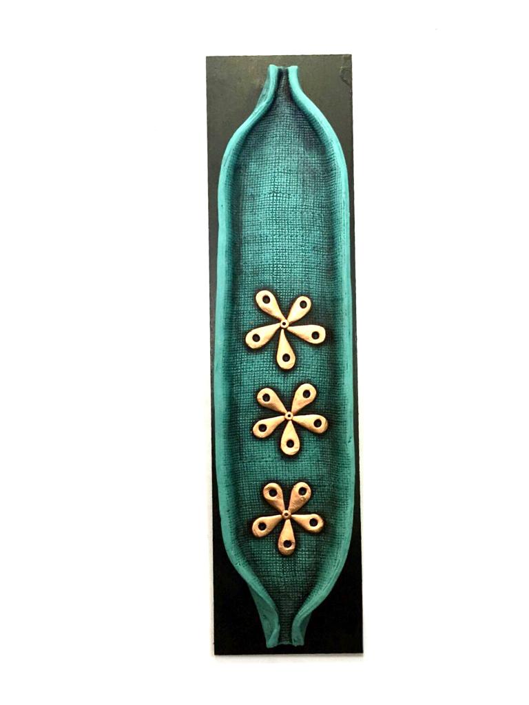 Marine Green Wall Terracotta Wall Hangings With MDF Petal Theme Tamrapatra