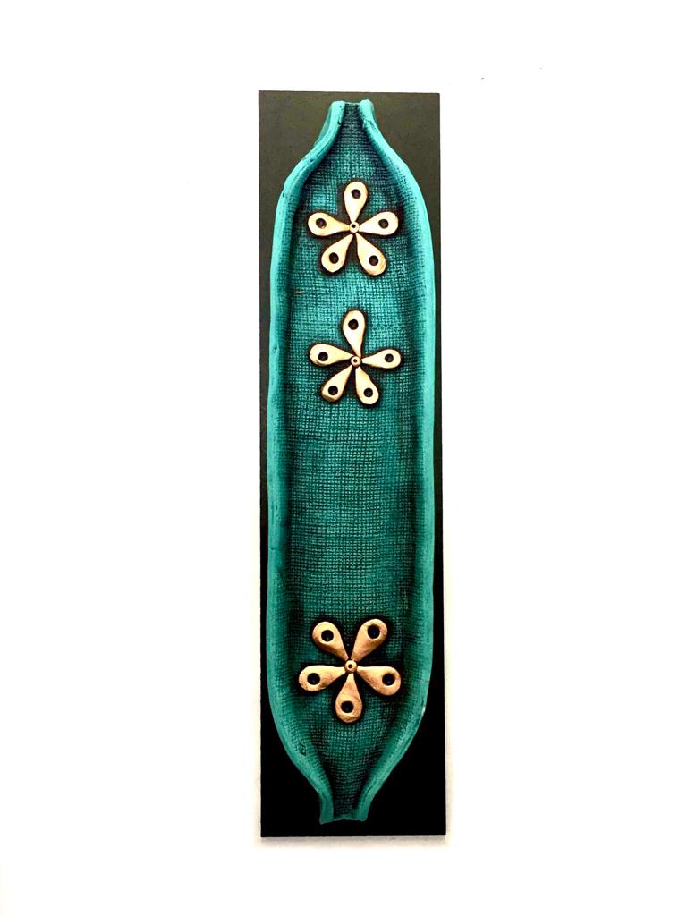 Marine Green Wall Terracotta Wall Hangings With MDF Petal Theme Tamrapatra