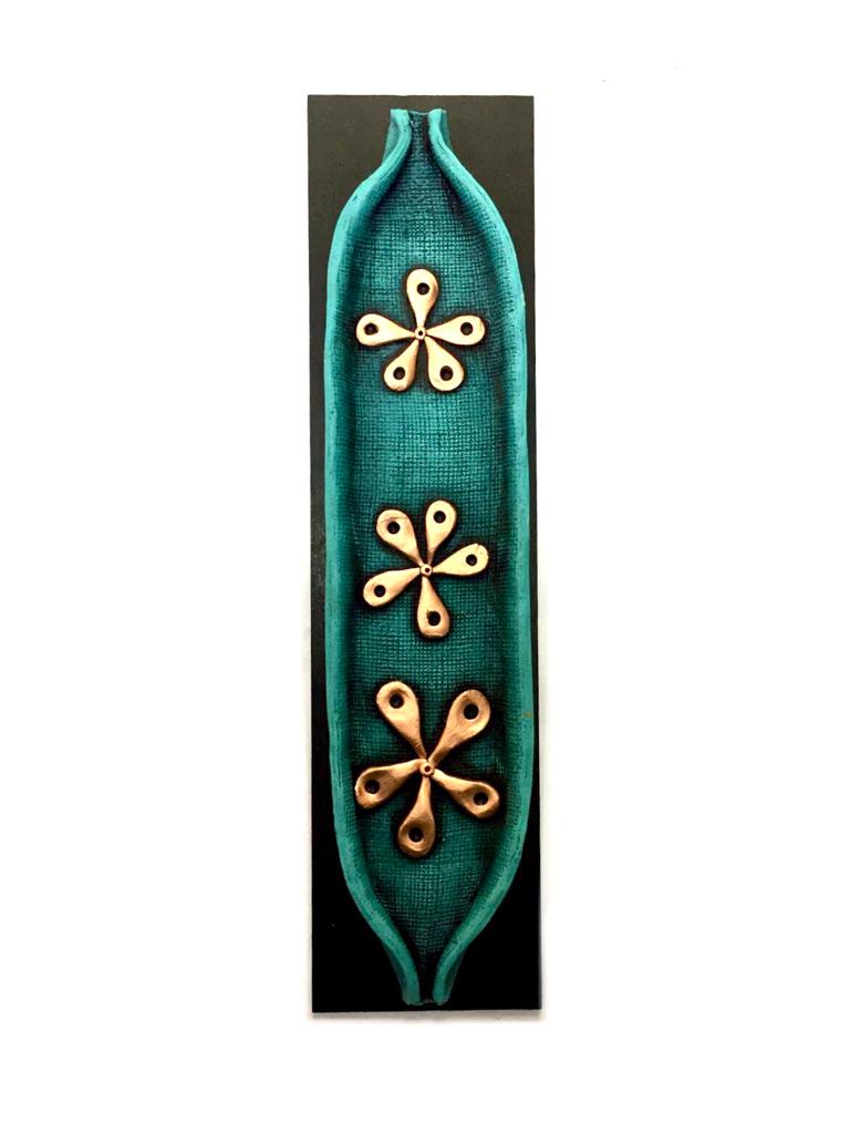 Marine Green Wall Terracotta Wall Hangings With MDF Petal Theme Tamrapatra