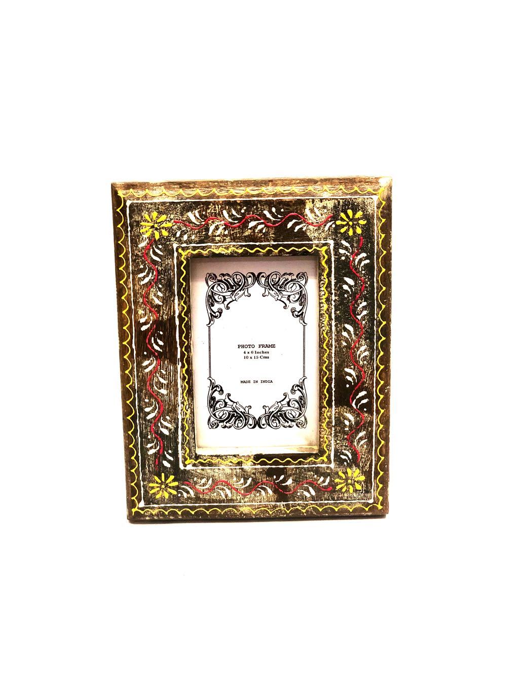 Traditional Multi Color Hand Painted Photo Frame Glass Front Tamrapatra