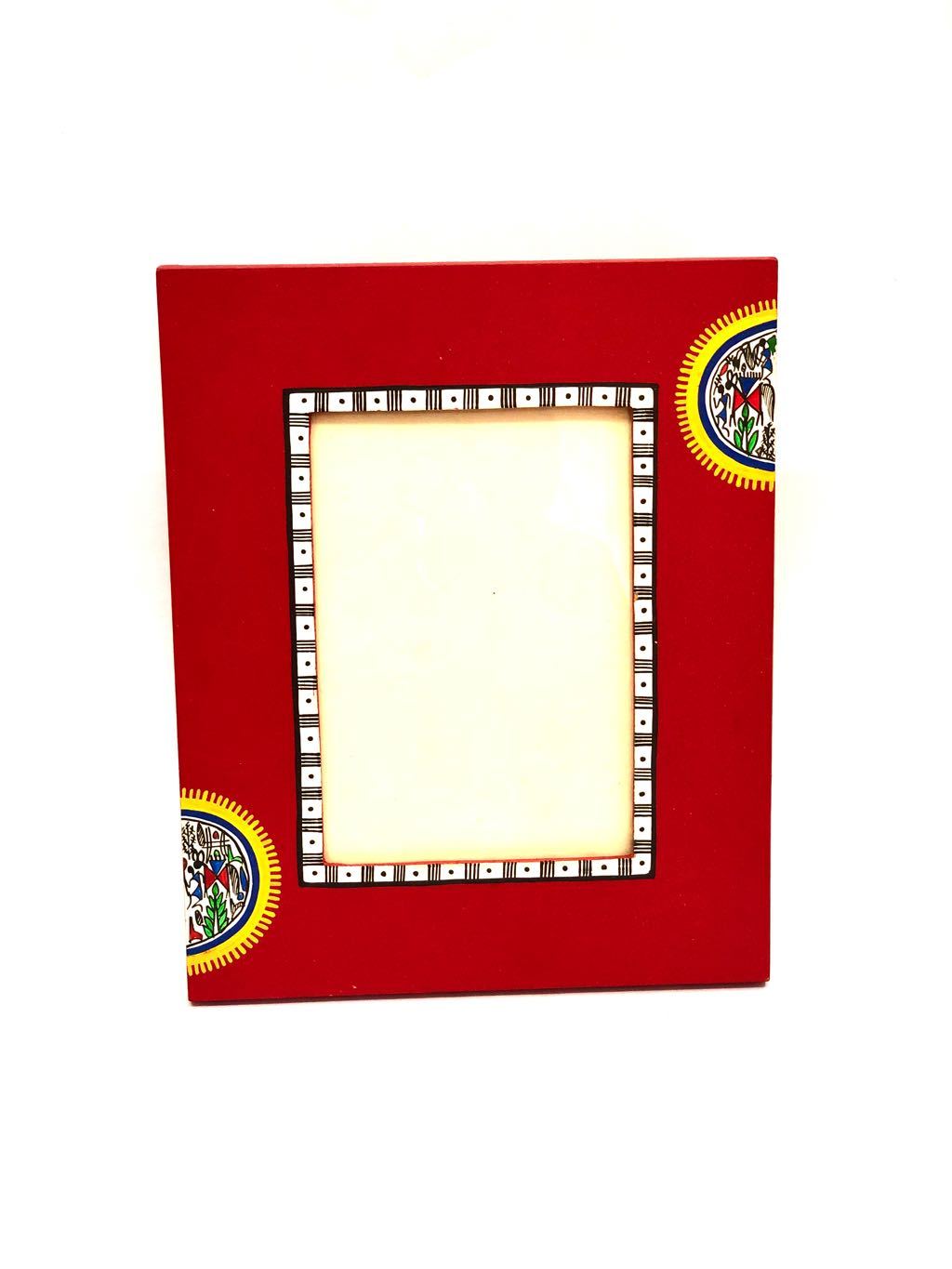 Photo Frame Classic Red With Tribal Warli Art Gifting Series Tamrapatra