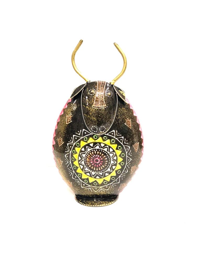 Piggy Bank Cow Design Handcrafted From Metal Kid's Gifting By Tamrapatra