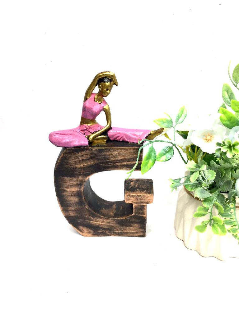 Elegant Yoga Home Letters Lady Modern Décor Exclusive Showpiece S/4 By Tamrapatra