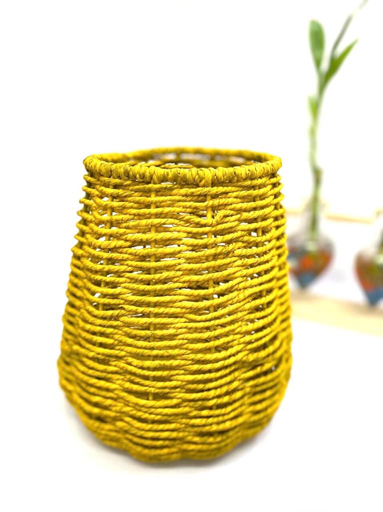 Jute Planters With Sturdy Metal Combination Various Shades From Tamrapatra
