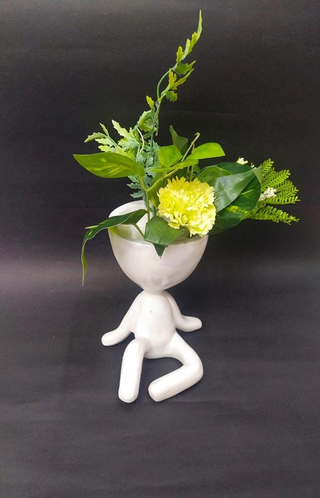 White Human Figure Planters Stylish Exclusive Range Available At Tamrapatra