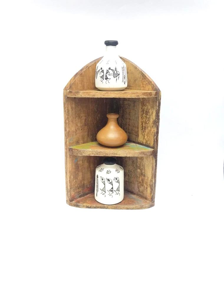 Wooden Shelf Rustic Design Handcrafted Art & Décor Exclusively At Tamrapatra