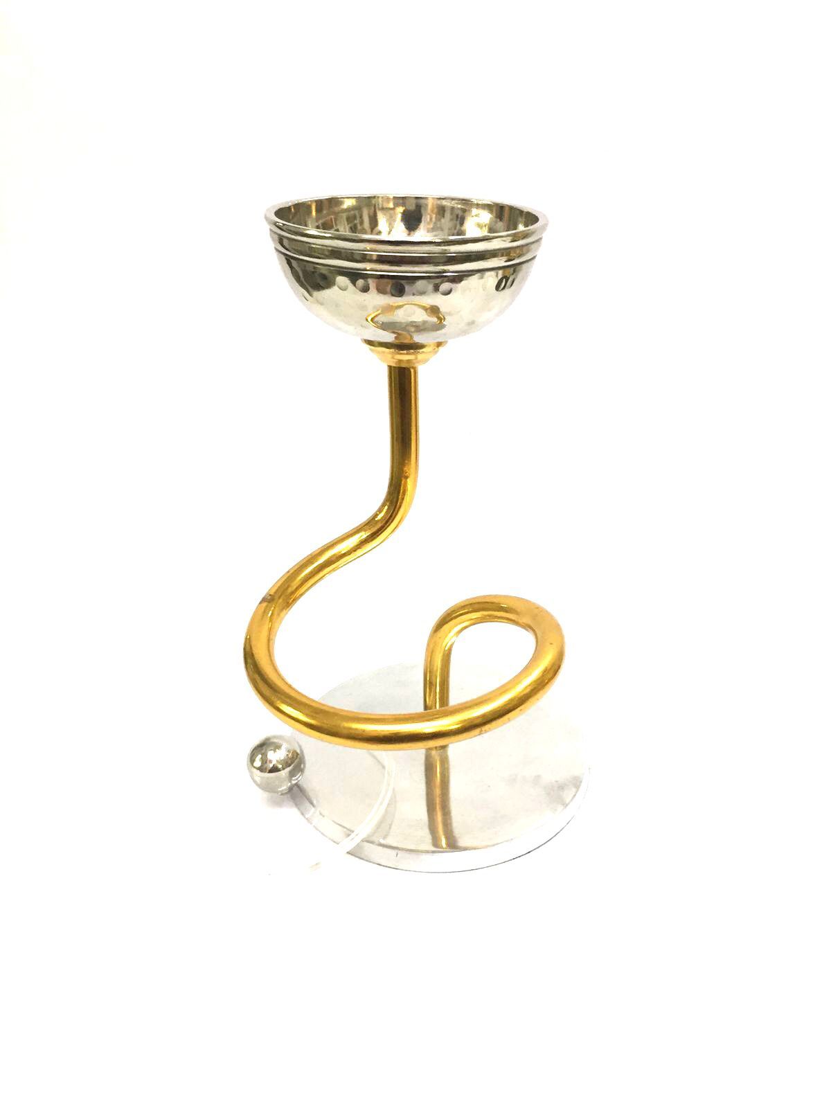 Metal Serving Platter Storage With Lid Designer Stand For Dinning Tamrapatra