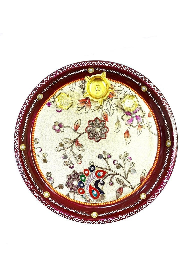 Pooja Plate For Decoration In Exciting Designs Handcrafted Articles By Tamrapatra