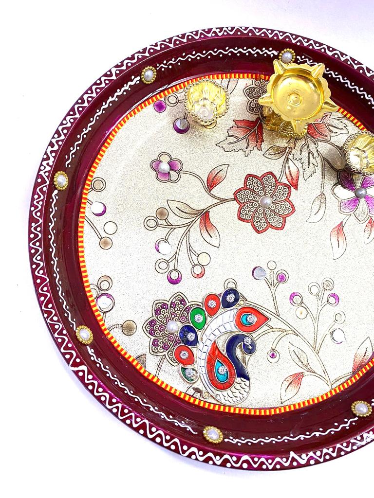 Pooja Plate For Decoration In Exciting Designs Handcrafted Articles By Tamrapatra