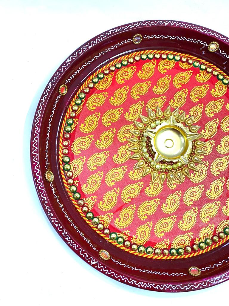 Pooja Plate For Decoration In Exciting Designs Handcrafted Articles By Tamrapatra