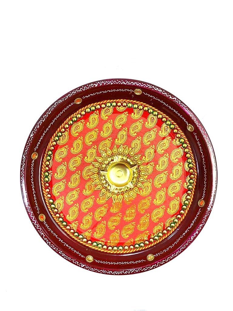 Pooja Plate For Decoration In Exciting Designs Handcrafted Articles By Tamrapatra