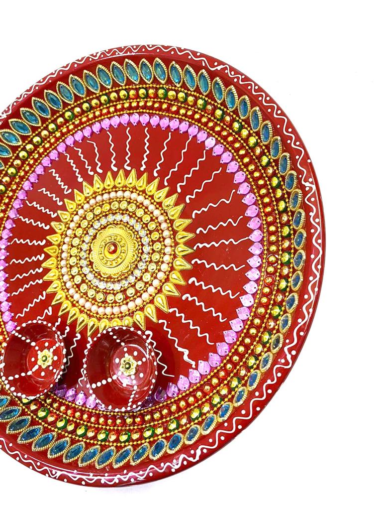 Pooja Plate For Decoration In Exciting Designs Handcrafted Articles By Tamrapatra