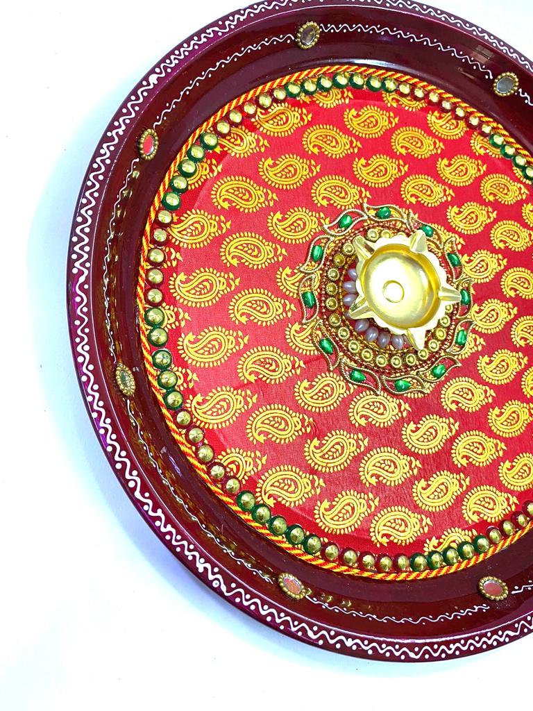 Pooja Plate For Decoration In Exciting Designs Handcrafted Articles By Tamrapatra