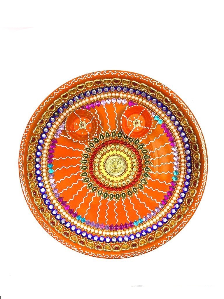 Pooja Plate For Decoration In Exciting Designs Handcrafted Articles By Tamrapatra