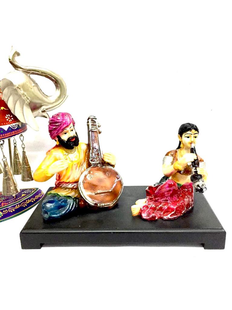 Punjabi Couple Musicians On Stand Traditional Elegant Décor From Tamrapatra