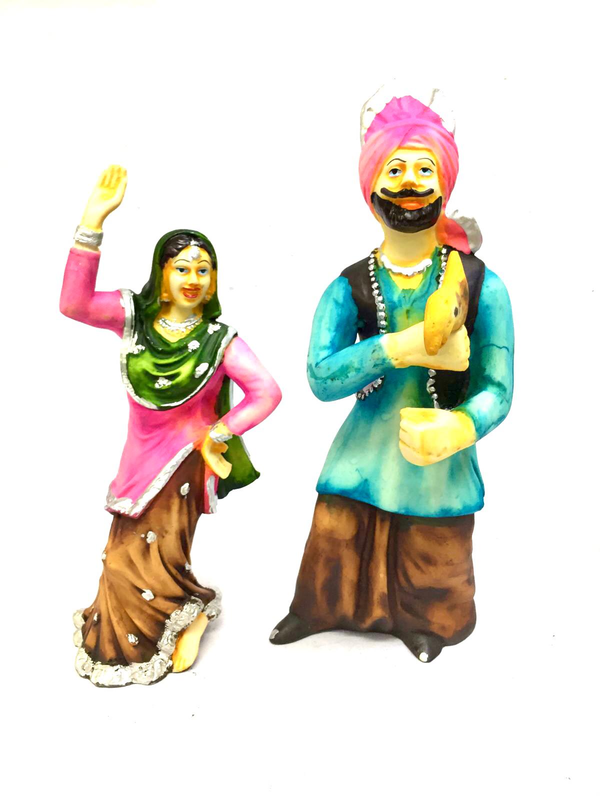 Punjabi Rajasthani Couple Dancers Theme Resin Crafts Traditional By Tamrapatra