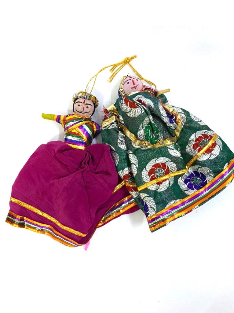 Cloth Hanging Dolls Pair Vibrant Shades For Wall Art Exclusive Décor Tamrapatra