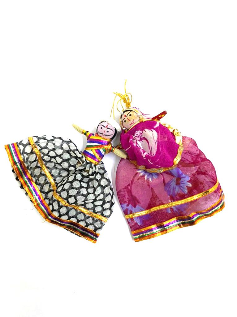 Cloth Hanging Dolls Pair Vibrant Shades For Wall Art Exclusive Décor Tamrapatra
