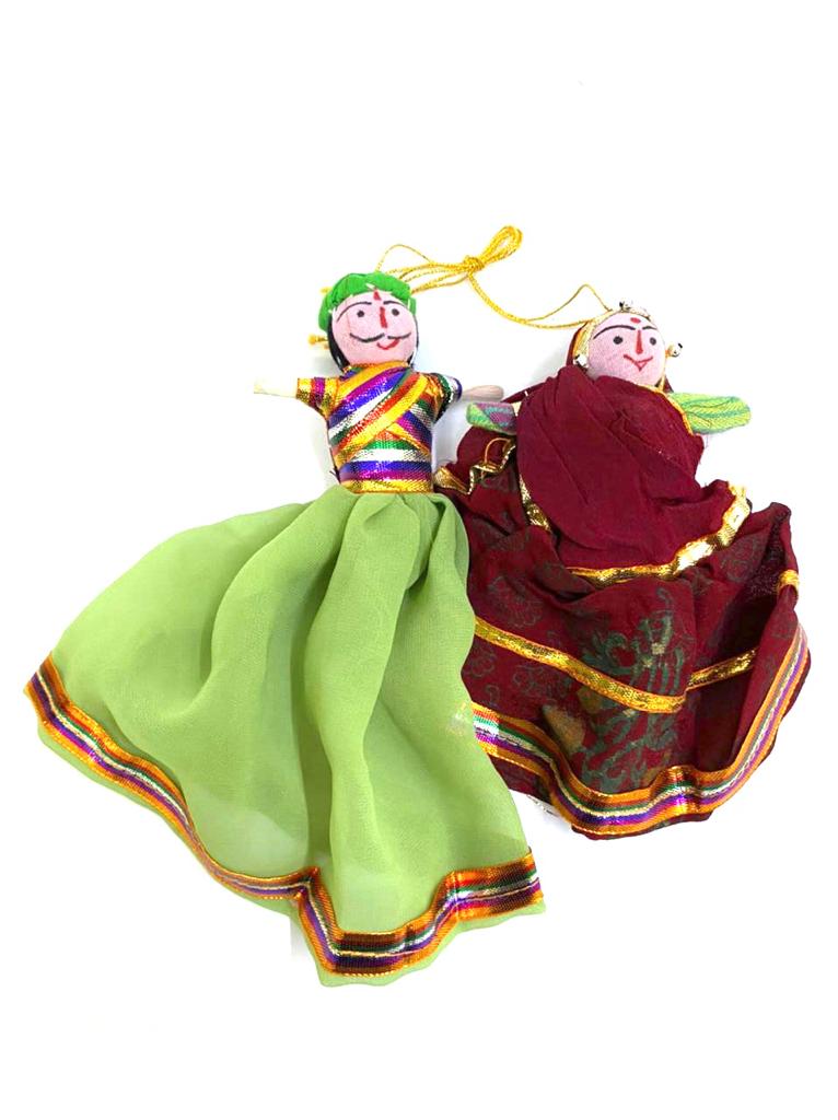 Cloth Hanging Dolls Pair Vibrant Shades For Wall Art Exclusive Décor Tamrapatra
