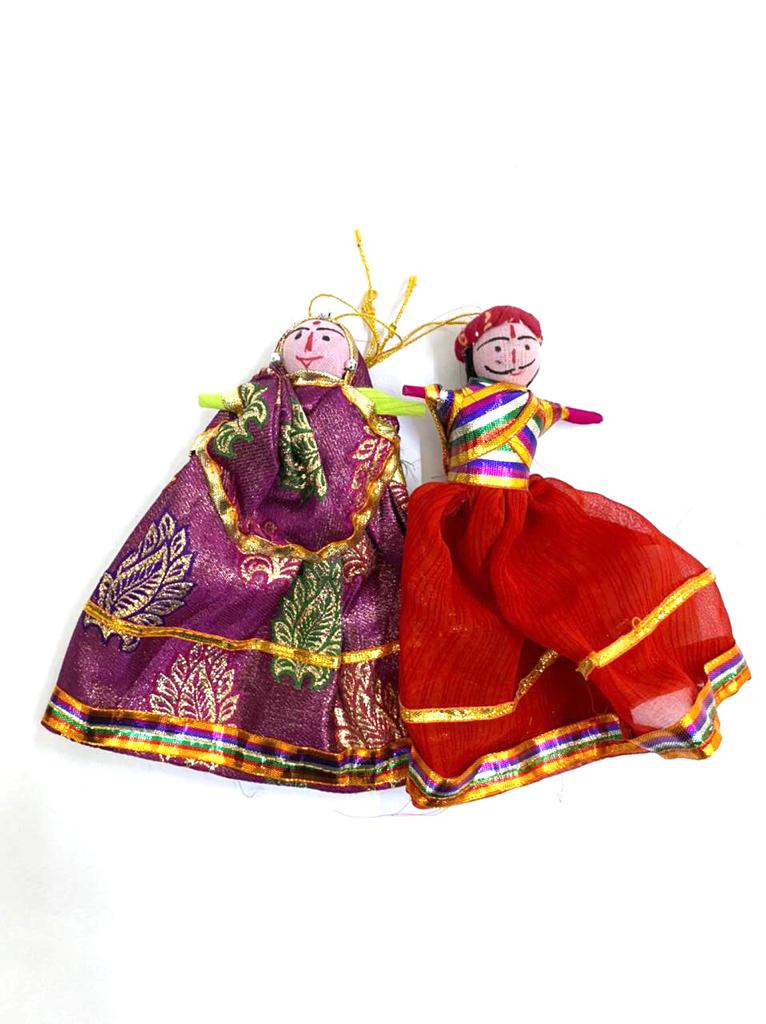 Cloth Hanging Dolls Pair Vibrant Shades For Wall Art Exclusive Décor Tamrapatra