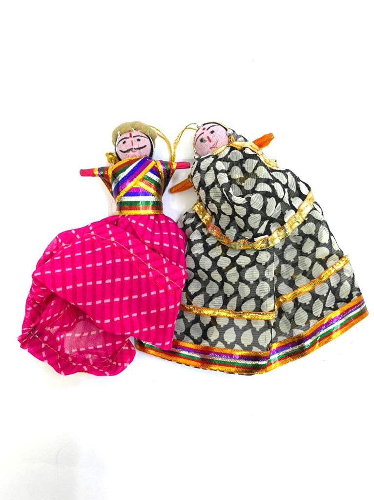 Cloth Hanging Dolls Pair Vibrant Shades For Wall Art Exclusive Décor Tamrapatra