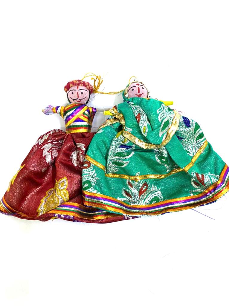 Cloth Hanging Dolls Pair Vibrant Shades For Wall Art Exclusive Décor Tamrapatra