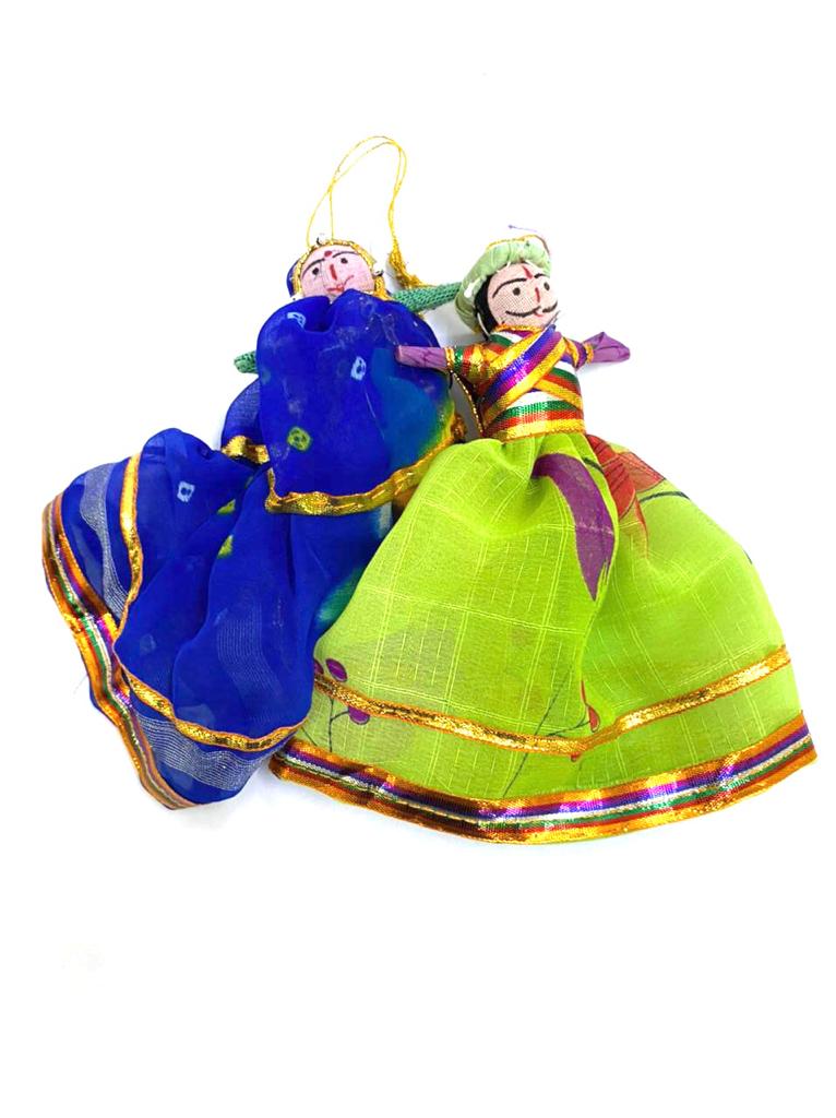 Cloth Hanging Dolls Pair Vibrant Shades For Wall Art Exclusive Décor Tamrapatra