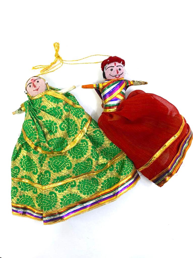 Cloth Hanging Dolls Pair Vibrant Shades For Wall Art Exclusive Décor Tamrapatra