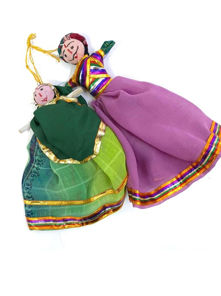 Cloth Hanging Dolls Pair Vibrant Shades For Wall Art Exclusive Décor Tamrapatra