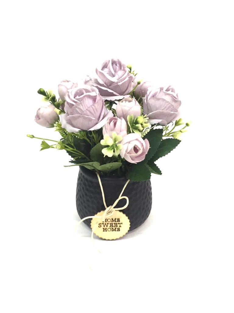 Hammered Home Sweet Home Ceramic Flower Pots In Modern Shades Tamrapatra