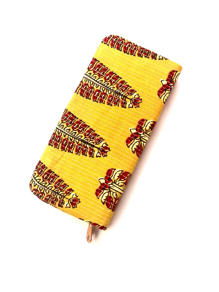 Fine Stitched Wallet Purse Clutch Block Print Women Fashion Gifts By Tamrapatra