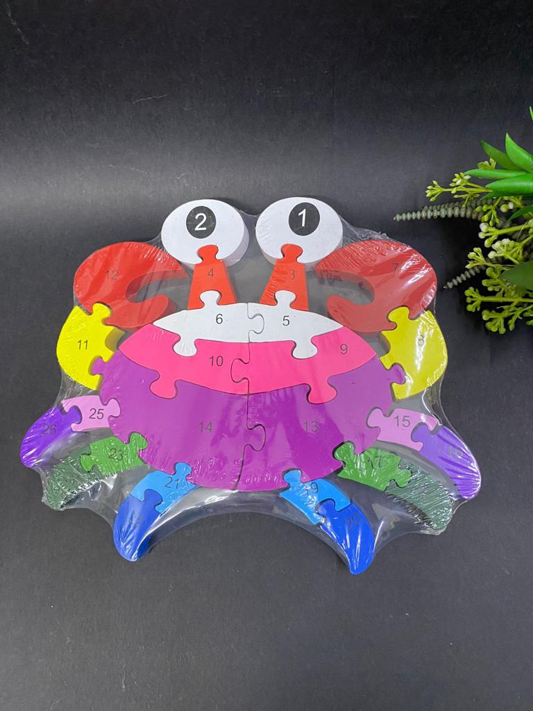 Wooden Puzzle Alphabets & Numbers Animal Handmade Toys From Tamrapatra