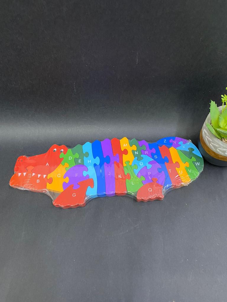 Wooden Puzzle Alphabets & Numbers Animal Handmade Toys From Tamrapatra