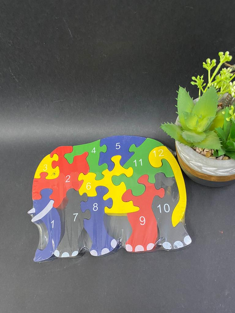 Wooden Puzzle Alphabets & Numbers Animal Handmade Toys From Tamrapatra