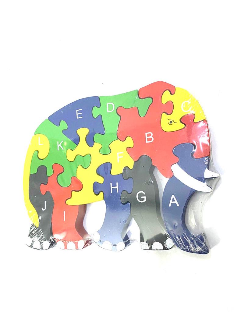 Wooden Puzzle Alphabets & Numbers Animal Handmade Toys From Tamrapatra