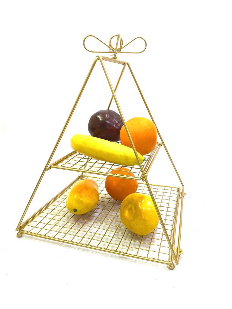 2 Tier Pyramid Style Stand Platters For Dinning Table Hampers Gifts Tamrapatra