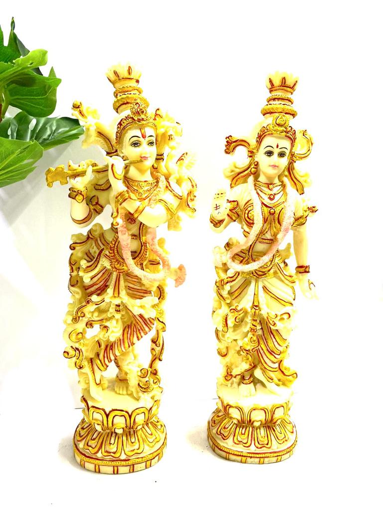 Radha Krishna Statue Sculpture Resin art Set Of 2 Spiritual Figure By Tamrapatra