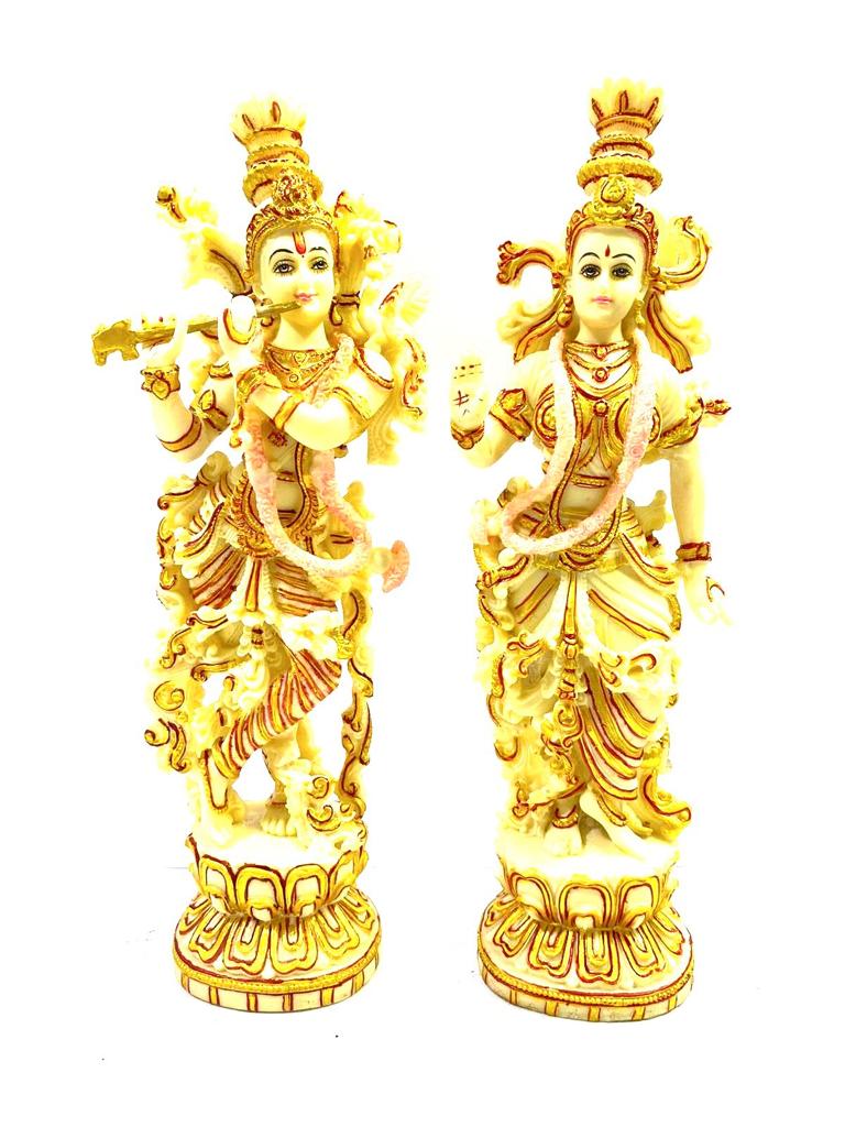 Radha Krishna Statue Sculpture Resin art Set Of 2 Spiritual Figure By Tamrapatra