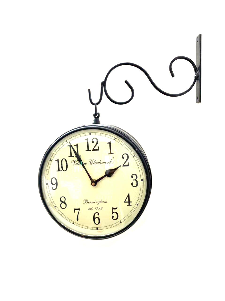 Attractive 2 Side Clock With Hanger Vintage Collection 8 Inches By Tamrapatra