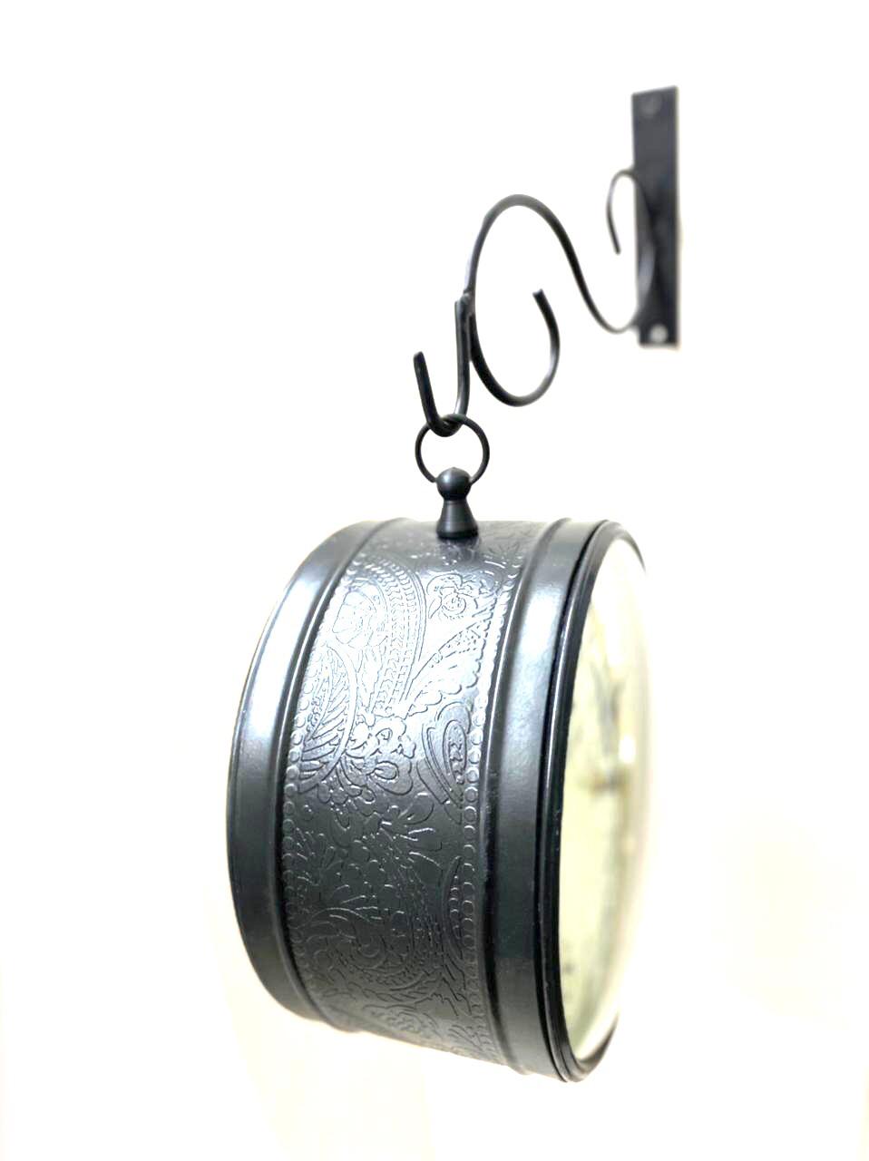 Attractive 2 Side Clock With Hanger Vintage Collection 8 Inches By Tamrapatra