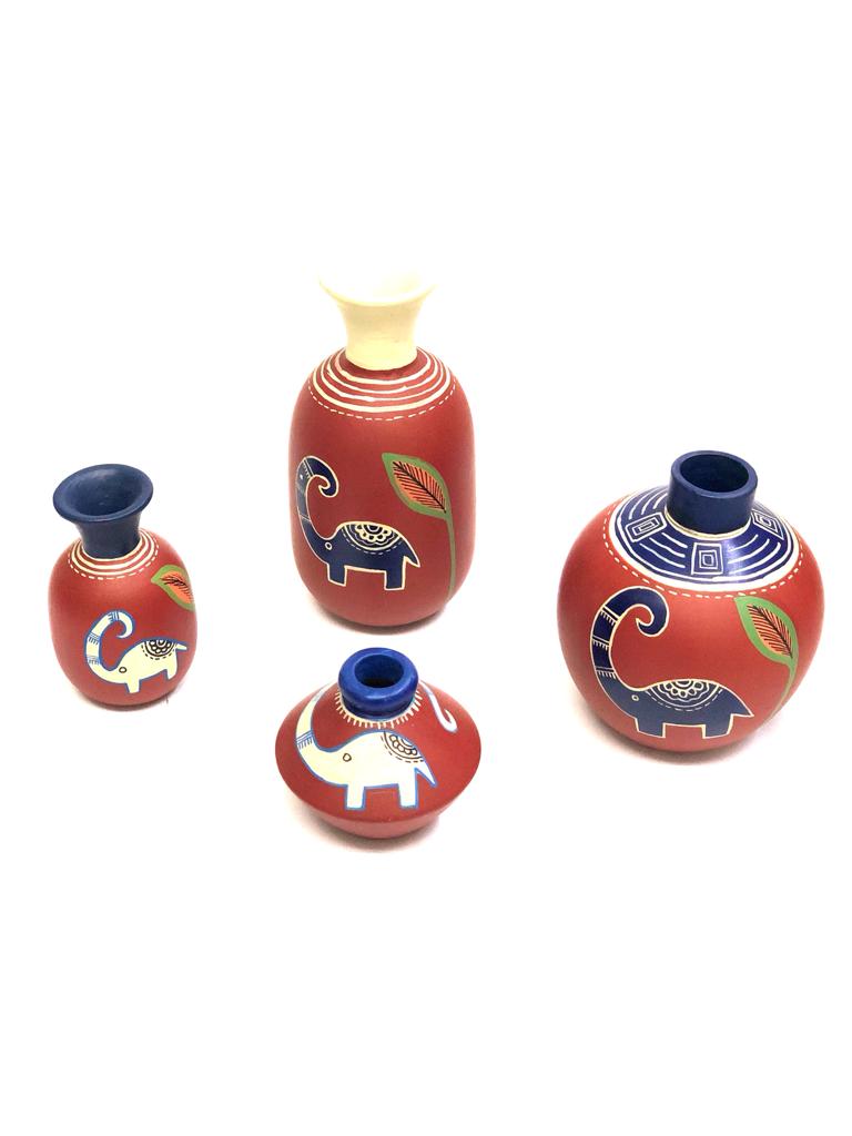 Classic Collection Of Terracotta Pottery In Shades Of Red Painted Tamrapatra