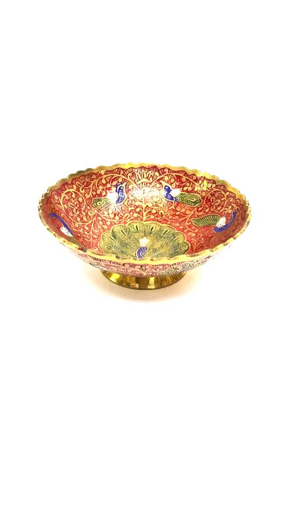 Brass Inlay Artwork For Serving Multipurpose Bowls Royal Touch By Tamrapatra