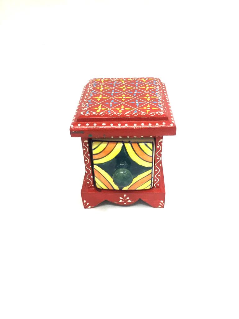 Hand Painted Single Designer Drawer Traditional Gifting Décor By Tamrapatra