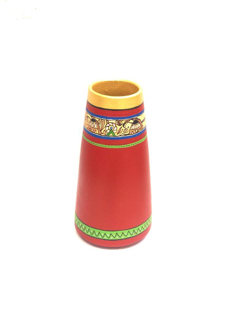 Exclusive Madhu Bani Pots With Eccentric Design In Shades Of Red Tamrapatra