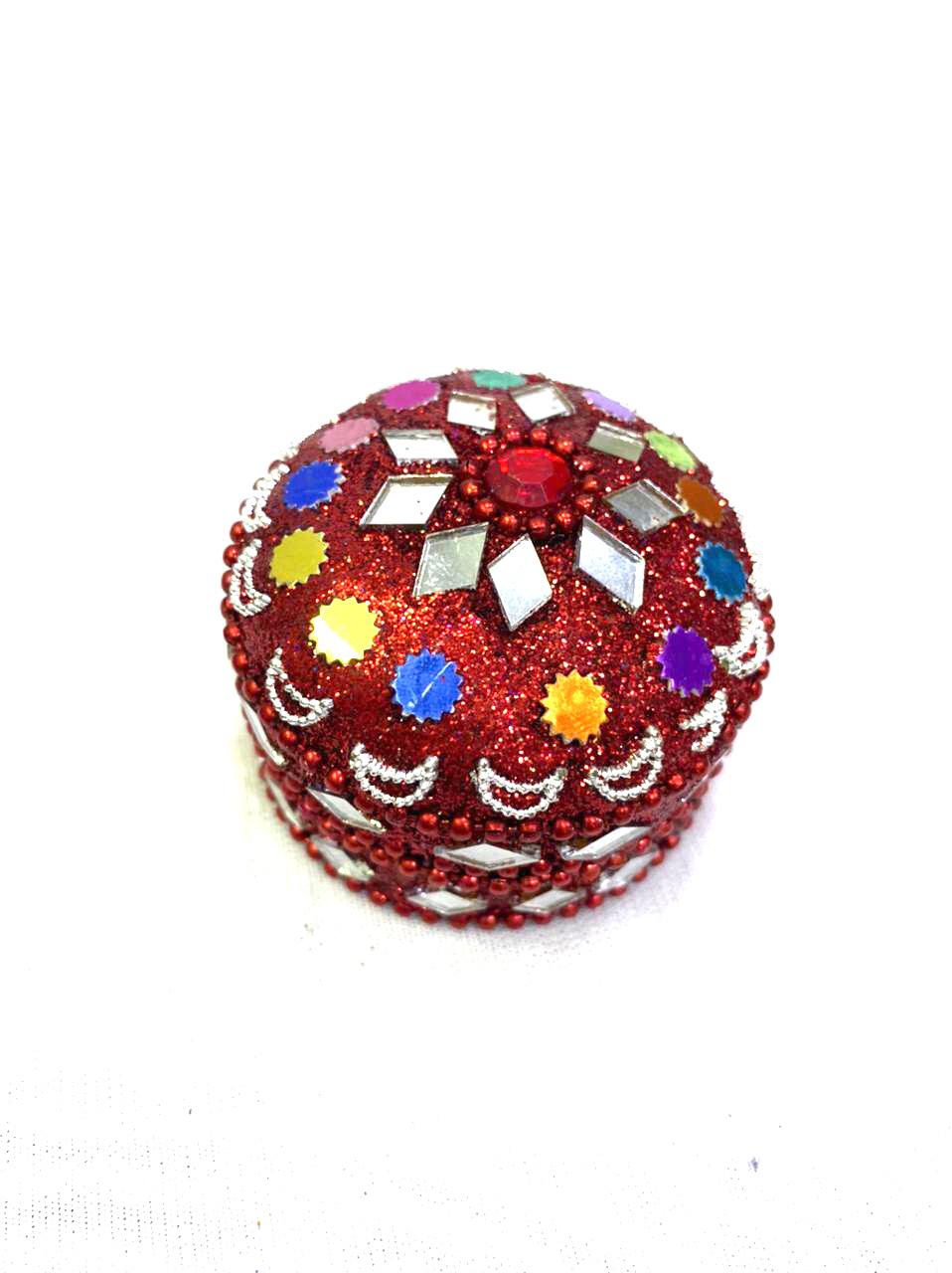 Jewelry Box Mirror & Kundan Art Handcrafted Storage Gifts Occasion Tamrapatra