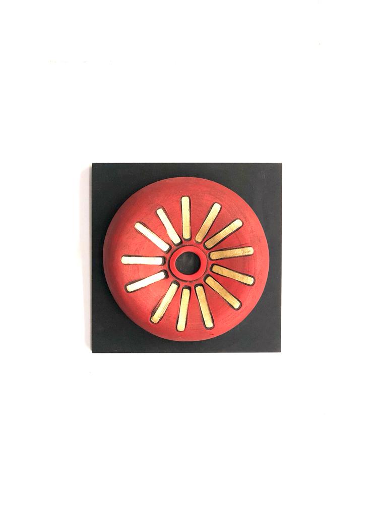 Cherry Red With Golden Touch Artist's Creation Pots On MDF Art By Tamrapatra