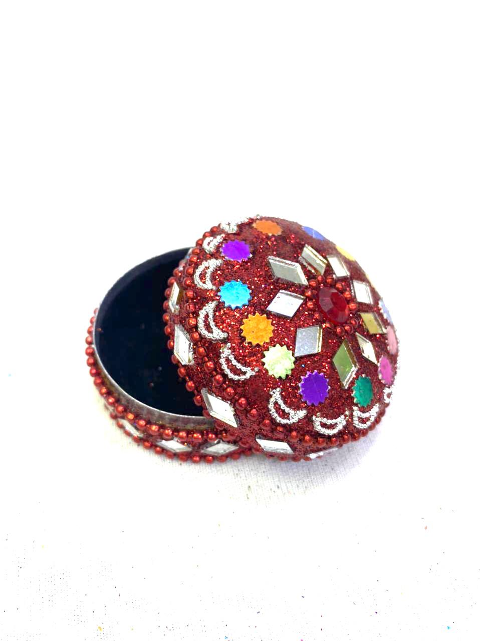 Jewelry Box Mirror & Kundan Art Handcrafted Storage Gifts Occasion Tamrapatra